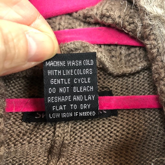 Sweater Project Faux Fur Sweater Vest Cardigan Tan Outdoor Cozy Size Small - Picture 6 of 8